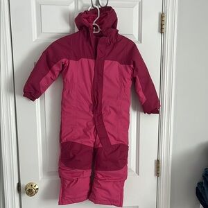 L.L. Bean Kids Two-Tone Pink Puffer Snowsuit